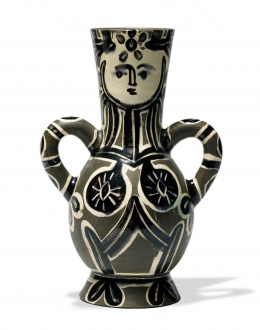 834.  PABLO PICASSO (Málaga, 1881 - Mougins, 1973)Vase with two high handles, 1953.