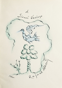 815.  RAFAEL ALBERTI (El Puerto de Santa María, Cádiz, 1902 -1999)“Pájaro y árbol”, 1950.