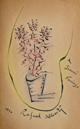 820.  RAFAEL ALBERTI (El Puerto de Santa María, Cádiz, 1902 -1999)“Jarrón de flores”, 1950.