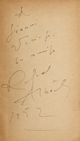 812.  RAFAEL ALBERTI (El Puerto de Santa María, Cádiz, 1902 -1999)“Cal y canto”, 1952.