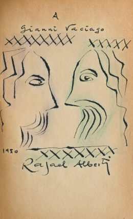 818.  RAFAEL ALBERTI (El Puerto de Santa María, Cádiz, 1902 -1999)“Dos figuras de perfil”, 1950.