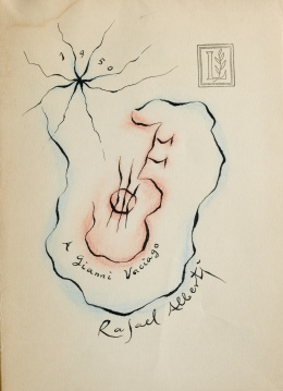813.  RAFAEL ALBERTI (El Puerto de Santa María, Cádiz, 1902 -1999)“Guitarra”, 1950.