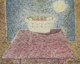 944.  CRISTINO DE VERA ( Santa Cruz de Tenerife, 1931)Cesta con frutas en una mesa, 1968.