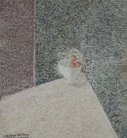 724.  CRISTINO DE VERA (Santa Cruz de Tenerife, 1931) Taza sobre la mesa.