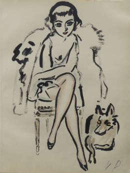 266.  KEES VAN DONGEN (Róterdam, 1877 - Montecarlo, 1968)Jeune Femme au chien, 1925.