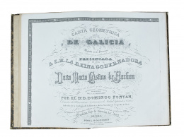 851.  DOMINGO FONTÁN RODRÍGUEZ (Portadeconde, Portas, 1788 - Cuntis, 1866)“Carta Geométrica de Galicia. Dividida en sus Provincias”, 1845.