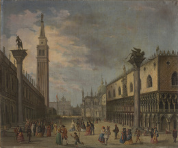 806.  ESCUELA ITALIANA, FINALES DEL SIGLO XIXVista de la plaza de