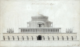 330.  PIERE LUCHINI (Escuela francesa, h. 1824)El alzado de Eliseo o cementerio público.