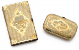 733.  Monedero y carnet de baile Franceses de pp s. XX en plata vermeill y su color.