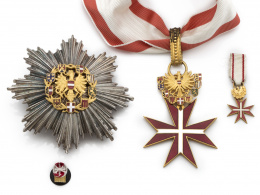 767.  Conjunto de placa, Venera,dos insignias y pin .Condecoración de Honor por Servicios a la República de Austria .