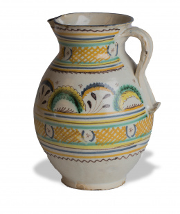 1233.  Jarra en cerámica serie polícroma.Talavera, pp. s. XIX.