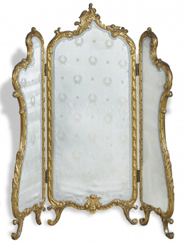 518.  Mesa auxiliar cilíndrica en madera de nogal.Francia, ff. s. XIX.