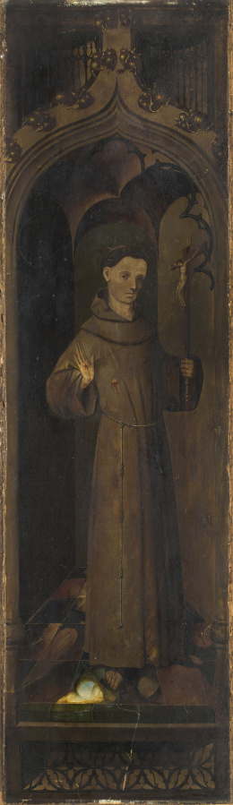 239.  ESCUELA HISPANOFLAMENCA, PRIMERA MITAD DEL SIGLO XVISan Francisco de Asís recibiendo los estigmas y Misa de San Gregorio.