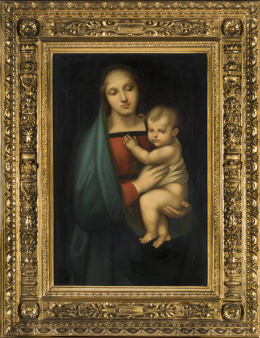 241.  COPIA DE RAFAEL (Escuela española, siglo XX)Virgen con Niño.