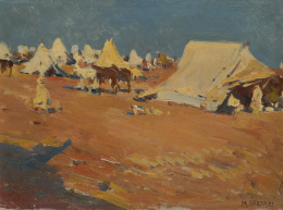845.  MARIANO BERTUCHI (Granada, 1885-Tetuán, 1955)Campamento