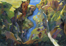 866.  MAX MONTIEL (Madrid, 1952)Acantilado salvaje.