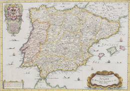 475.  RICHARD BLOME (inv) y FRANCIS LAMB (sculp)Mapa general del reino de España.