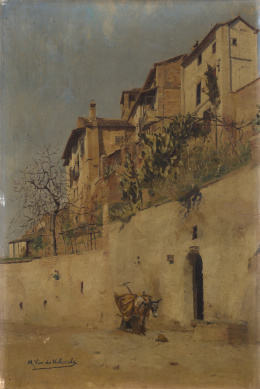 960.  ESCUELA ESPAÑOLA, SIGLO XIXCalle de pueblo