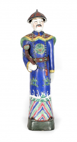 493.  Figura en porcelana, representando al emperador YongzhengChina, S. XX