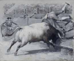 709.  EMILIO POY DALMAU  (Madrid, 1876 - 1933)El toro Palha rompi