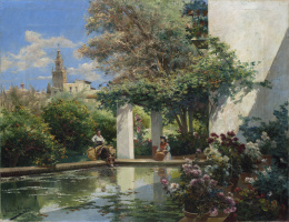 726.  MANUEL GARCÍA Y RODRÍGUEZ (Sevilla, 1863-1925)Jardines de S
