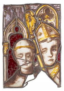 1237.  Vidriera.Santo Tomás y Santo Tomás de VillanuevaTrabajo español, S. XV..