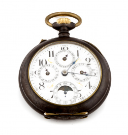 871.  Reloj Lepine suizo c.1900 en acero pavonado.