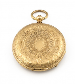 866.  Reloj Lepine suizo fabricado por DF & COMPANY en oro de 18K c .1890.