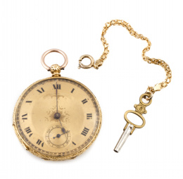 452.  Reloj lepine en oro de 18K c. 1890