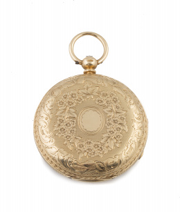 454.  Reloj lepine semicatalino en oro de 18K,con punzones de Londres año 1862 y cajista GHB