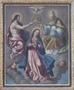 465.  ESCUELA ESPAÑOLA, H. 1800La coronación de la Virgen