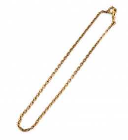 838.  Leontina de eslabón barbado en oro amarillo de 9K.