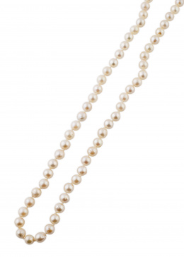 256.  Collar de un hilo de perlas cultivadas con cierre que dibuja doble ocho