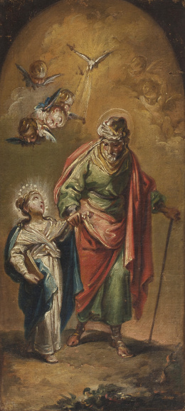 353.  MIGUEL PARRA (1780-1846)San Joaquín con la Virgen niña, h. 1810-1820.