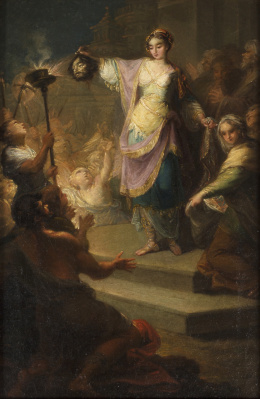 356.  FRANCISCO LLÁCER (1781-1857)Judith entrando en Betulia con la cabeza de Holofernes, h. 1823.