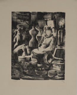 950.  ANTONI CLAVÉ (Barcelona, 1913 - Saint-Tropez, 2005)Le marché aux puces (Carpeta Images de Paris), 1939.