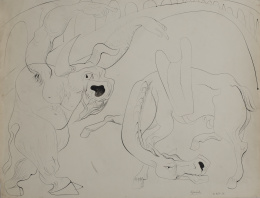 1025.  LUIS FERNÁNDEZ (Oviedo, 1900 - París, 1973)Course de Taureaux, 1939.