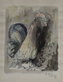1001.  JOSÉ PALMEIRO (Madrid, 1901 -  Libourne, 1984)El Gallo, 1947.