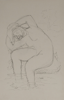 865.  GINÉS PARRA (Zurgena, Almería, 1895 - París, 1960)Mujer en el río.