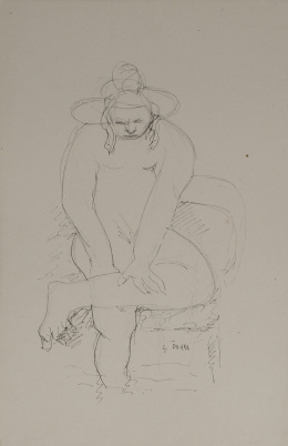 866.  GINÉS PARRA (Zurgena, Almería, 1895 - París, 1960)Desnudo femenino en una silla.