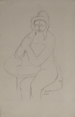 992.  GINÉS PARRA (Almería, 1895 - París, 1960)Desnudo femenino sentado.