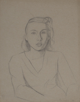 1015.  JOAQUÍN PEINADO (Málaga, 1898 - París, 1975)Retrato femenino, 1944.