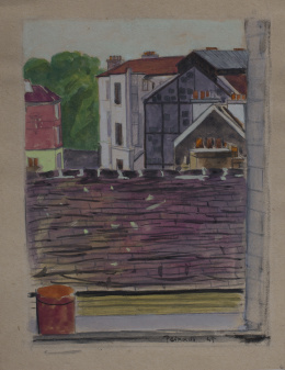 1019.  JOAQUÍN PEINADO (Málaga, 1898 - París, 1975)Vista desde mi ventana, 1945.