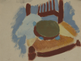 1008.  ATRIBUIDO A ARTURO TEJERO TARRADELL (Colera, Gerona, 1924 - ?)Silla y pandereta, 1946.