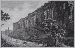 285.  LUIGI ROSSINI (1790-1857)Veduta delle mura di Roma, dalla parte interna della Cittá, vicino alla Porta Celimontana, 1823.