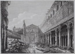 286.  LUIGI ROSSINI (1790-1857)Rovina della gran Basilica di S. Paolo fuori le mura accadutta li 15.Juglio.1823.