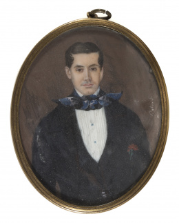 895.  GALINDO (Escuela española, siglo XIX)Retrato de caballero.