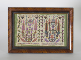 467.  Bordado sobre algodón e hilos de color.Trabajo otomano, S. XVIII - S. XIX.
