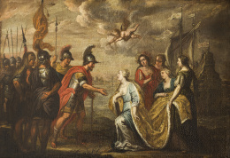 860.  ESCUELA ESPAÑOLA, H. 1700Esther y Asuero