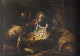 870.  AGUSTÍN GASULL  (Escuela valenciana, siglo XVIII)Adoración de los pastores.